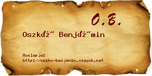 Oszkó Benjámin névjegykártya