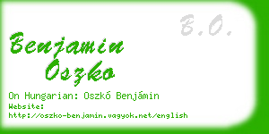 benjamin oszko business card